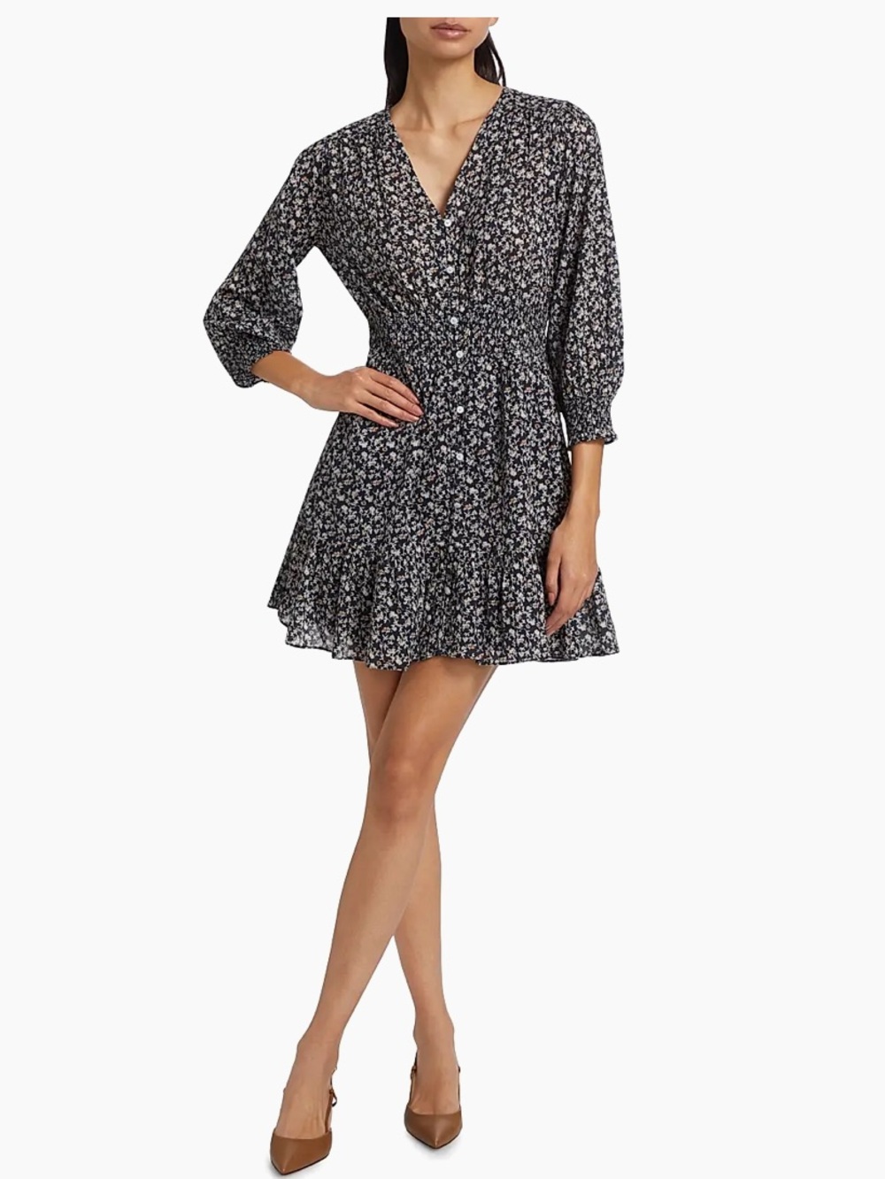 Veronica Beard Katari Floral Cotton Minidress
